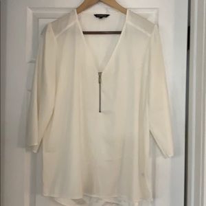 Cream silk express blouse, size large